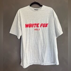 White Fox Gray Tee with Red Logo